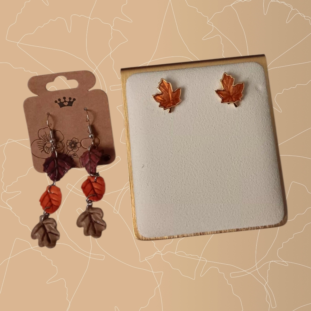 Maple Leaves Set of Earrings